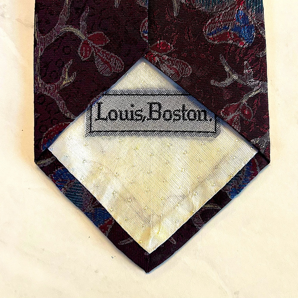 MARIANO RUBINACCI Vintage Burgundy Silk Tie
